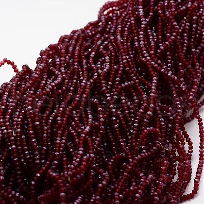 Half Rainbow Plated Faceted Rondelle Glass Bead Strands EGLA-L007-A15-4mm-1