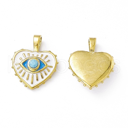 Real 18K Gold Plated Vacuum Plating 201 Stainless Steel Enamel Pendants STAS-J401-VC1019-1