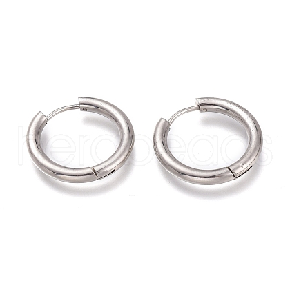 Tarnish Resistant 201 Stainless Steel Huggie Hoop Earrings EJEW-L256-05E-P-1