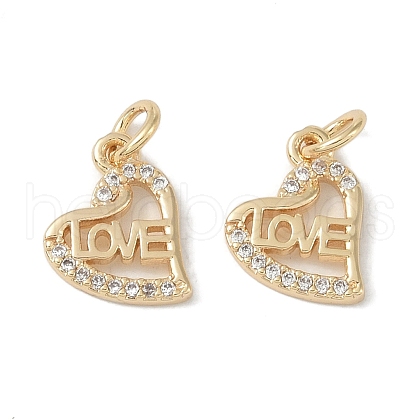 Brass Micro Pave Clear Cubic Zirconia Pendants KK-S367-14A-1