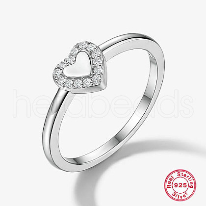 Anti-Tarnish Rhodium Plated Platinum 925 Sterling Silver Finger Rings OU3047-3-1