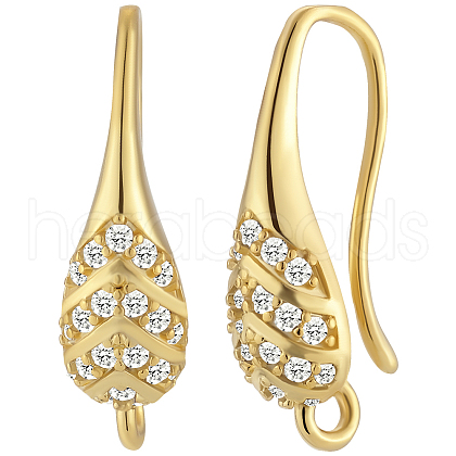 Beebeecraft 5Pairs Brass Micro Pave Cubic Zirconia Ear Hooks KK-BBC0014-85-1