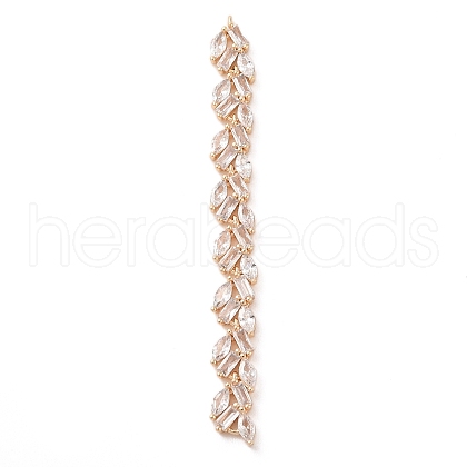 Brass Inlay Clear Glass Big Pendants KK-S388-11G-1