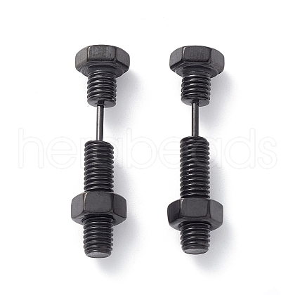 304 Stainless Steel Screw Bolt Ear Taper Stretcher for Woman Men EJEW-F312-08EB-1