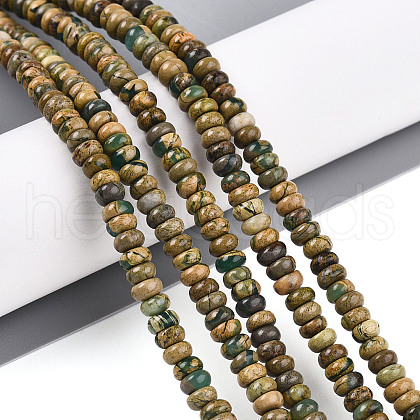Natural Verdite Stone Beads Strands G-T140-72B-1