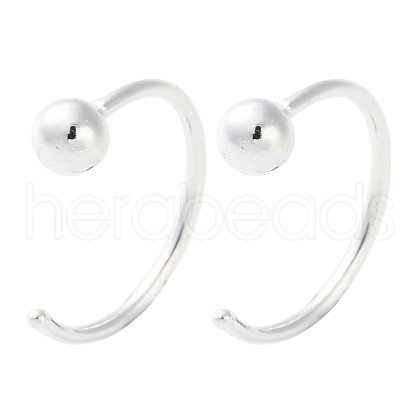 999 Fine Silver Pull Through Earrings EJEW-P296-26A-S-1