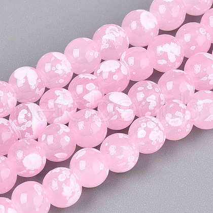 Baking Paint Glass Beads Strands DGLA-N015-6mm-02-1