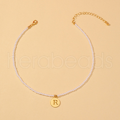 Round Plastic Pearl Beaded Necklaces FS-WG7BB5B-18-1
