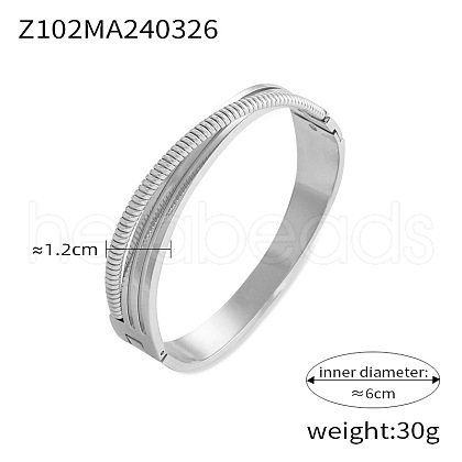 304 Stainless Steel Hinged Bangles for Women FS-WG30B71-06-1
