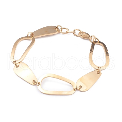 304 Stainless Steel Link Chain Bracelets BJEW-G582-44G-1