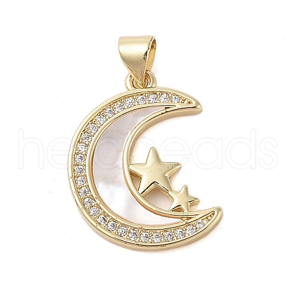 Brass  Micro Pave Clear Cubic Zirconia Pendant KK-I712-48G-02-1