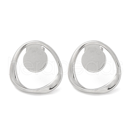 304 Stainless Steel Stud Earrings EJEW-D281-21S-1