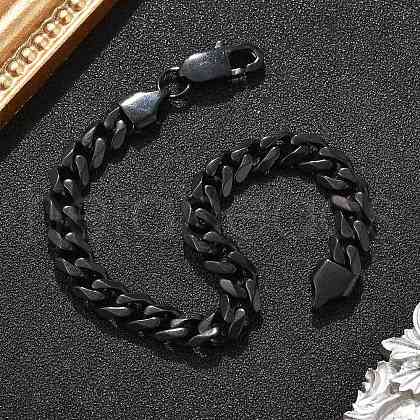 304 Stainless Steel Cuban Link Chain Bracelets for Men Women BJEW-Q038-02EB-1