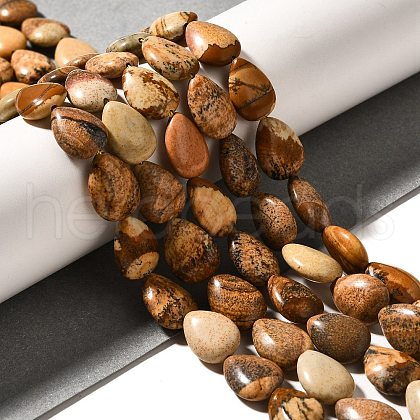 Natural Picture Jasper Beads Strands G-I377-A17-1