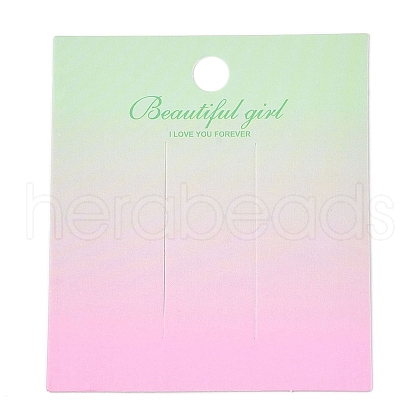 Gradient Color Rectangle Paper Hair Clip Display Cards with Hanging Hole CDIS-T004-19C-1