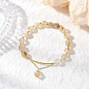 Natural Citrine Round Beaded Bracelets BJEW-JB11925-02-1
