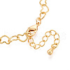 Brass Heart Link Chain Bracelets for Women BJEW-N032-08B-G-3