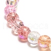 6mm Sparkling Crackle Glass Round Beads Stretch Bracelet BJEW-JB07189-02-4