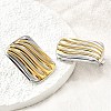 Rectangle 304 Stainless Steel Two Tone Stud Earrings EJEW-D308-10B-PG-4