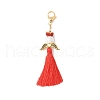 Angel Glass Pearl & MIYUKI Seed Beaded & Polycotton Tassel Pendant Decorations HJEW-MZ00197-05-1