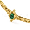 Adjustable Synthetic Malachite Bangles with Chain Extender BJEW-E100-03G-2