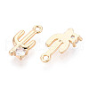 Brass Micro Pave Clear Cubic Zirconia Charms KK-N267-13G-2