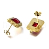 304 Stainless Steel Cubic Zirconia Stud Earring Findings STAS-B087-07A-G-2