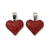 201 Stainless Steel Clay Pendants STAS-R166-02D-P-1