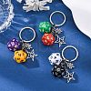 3Pcs 3 Colors Dice Opaque Acrylic Pendant Keychain KEYC-JKC01198-1