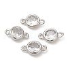 Eco-Friendly Rack Plating Brass Pave Clear Cubic Zirconia Connector Charms KK-A186-06P-2