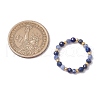 Natural Sodalite Beaded Stretch Rings RJEW-JR00867-01-3