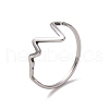 201 Stainless Steel Wave Finger Ring for Women RJEW-J051-47P-1