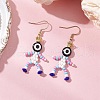 Human with Evil Eye Baking Paint Glass Seed Beads Resin Dangle Earrings EJEW-MZ00431-02-1