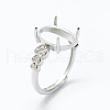 Anti-Tarnish Rhodium Plated 925 Sterling Silver Finger Ring Components STER-G027-04P-1
