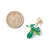 Glass & Acrylic & Shell Pearl Flower Pendant Decorations HJEW-MZ00209-07-3