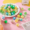 60Pcs 12 Styles Round Opaque & & Bubblegum & Transparent & AB Color & Crackle Round Acrylic Beads DIY-TA0004-95-6