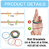 BENECREAT 36pcs 6 styles Steel Wire Round Snake Chain Stretch Bracelets Set BJEW-BC0001-19-4