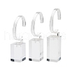 3Pcs 3 Sizes C Shaped Organic Glass Single Bracelet Display Stands Set BDIS-Q027-01-1