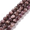 Natural Lepidolite/Purple Mica Stone Beads Strands G-G925-02A-1