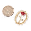 Glass Seed Beaded Oval with Rose Pendants PALLOY-MZ00579-02-2