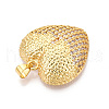 Brass Micro Pave Clear Cubic Zirconia Pendants KK-N268-52G-2