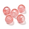 Cherry Quartz Glass European Beads G-R488-01F-1