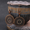 National Style Alloy Wood Dangle Earrings FS-WG6B91F-01-2