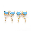 Brass Micro Pave Cubic Zirconia Pendants KK-N261-93C-G-1