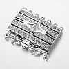 Brass Cubic Zirconia Box Clasps ZIRC-O020-09P-NR-1