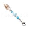 Ocean Theme Synthetic Turquoise Charm & Glass Beads Pendant Decorations HJEW-JM03155-03-4