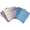 30Pack 6 Color Burlap Bags with Drawstring Gift Bags Jewelry Pouch for Wedding Party and DIY Craft ABAG-BC0001-01-4