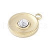 304 Stainless Steel Pave Synthetic Howlite Flat Round Charms STAS-L022-415G-01-2