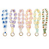 Globleland 6Pcs 6 Colors Bohemia Cotton Daisy Wrist Strap Pendant Decorations HJEW-GL0001-14-1