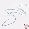 Anti-Tarnish Rhodium Plated 925 Sterling Silver Singapore Chain Necklaces STER-F039-45cm-06P-3